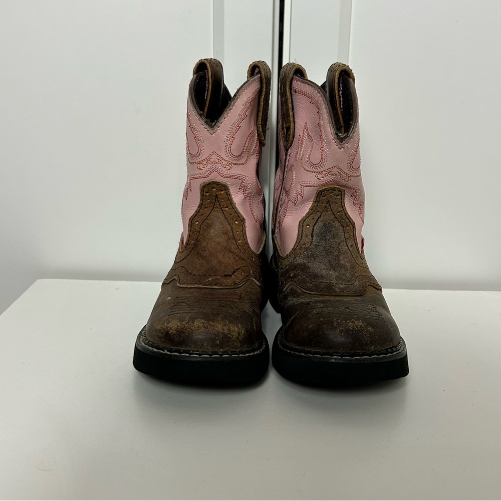 Justin Gypsy pink brown western cowboy boots - Picture 2 of 7